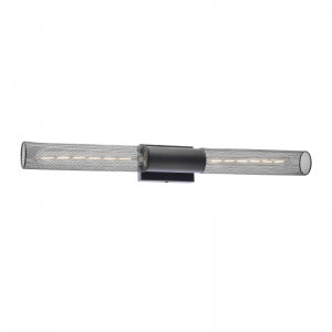 MYTHOS ΕΠΙΤΟΙΧΙΟ ΦΩΤΙΣΤΙΚΟ 2ΦΩΤΟ ΜΕΤΑΛΛΟ ΜΑΥΡΟ 10x10x72CM