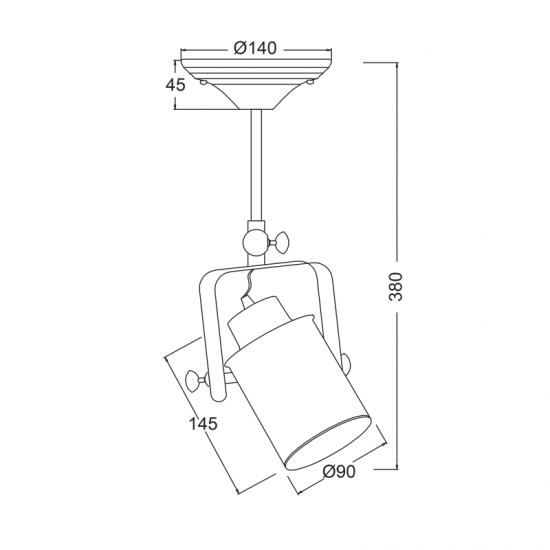 CIARA ΦΩΤΙΣΤΙΚΟ ΟΡΟΦΗΣ 1ΦΩΤΟ ΜΕΤΑΛΛΟ ΜΑΥΡΟ 15x17xH38cm