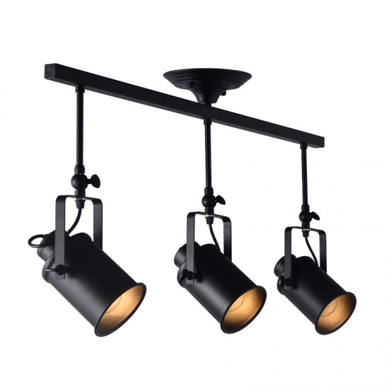 ΟΡΟΦΗΣ Φ/Σ 3ΧΕ27 ΜΕΤΑΛΛΙΚΟ ΜΑΥΡΟ 17X76XH38CM