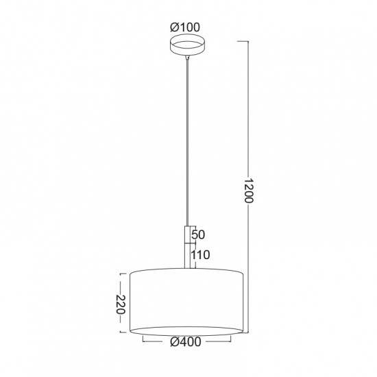 ΚΡΕΜΑΣΤΟ Φ/Σ 1ΧΕ27 ΛΕΥΚΟ ΜΕΤΑΛΛΟ ΑΠΟΧΡΩΣΗ ΞΥΛΟΥ/ΑΜΠΑΖΟΥΡ Φ25ΧΗ120CM