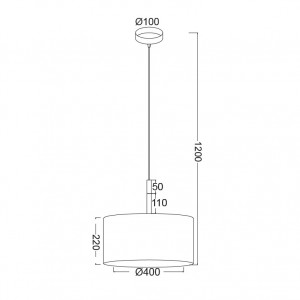 ΚΡΕΜΑΣΤΟ Φ/Σ 1ΧΕ27 ΜΑΥΡΟ ΜΕΤΑΛΛΛΙΚΟ ΑΠΟΧΡΩΣΗ ΞΥΛΟΥ/ΑΜΠΑΖΟΥΡ Φ40ΧΗ120CM