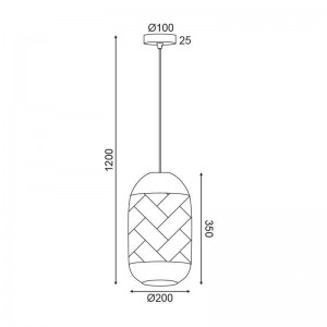 ΚΡΕΜΑΣΤΟ Φ/Σ 1ΧΕ27 RATTAN+ΞΥΛΟ D20XH120CM