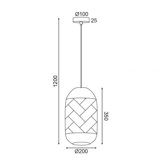 ΚΡΕΜΑΣΤΟ Φ/Σ 1ΧΕ27 RATTAN+ΞΥΛΟ D20XH120CM
