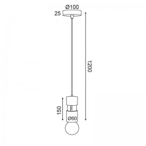 ΚΡΕΜΑΣΤΟ Φ/Σ 1ΧΕ27 ΞΥΛΟ+ΔΕΡΜΑ D6XH120CM