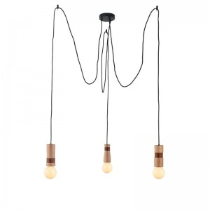 ΚΡΕΜΑΣΤΟ Φ/Σ 3ΧΕ27 ΞΥΛΟ+ΔΕΡΜΑ D6(3)XH220CM 