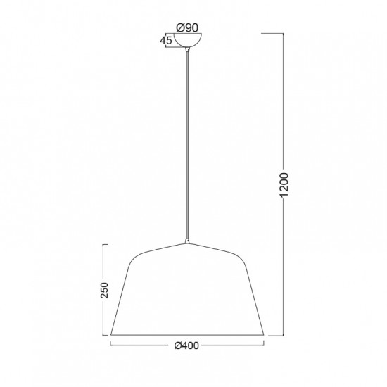 ΚΡΕΜΑΣΤΟ Φ/Σ 1ΧΕ27 ΜΕΤΑΛΛΙΚΟ ΜΕΝΤΑ Φ40ΧΗ120CM
