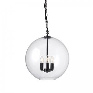 BUBBLE ΚΡΕΜΑΣΤΟ ΦΩΤΙΣΤΙΚΟ 3ΦΩΤΟ ΓΥΑΛΙ ΔΙΑΦΑΝΟ Φ40xΗ110cm