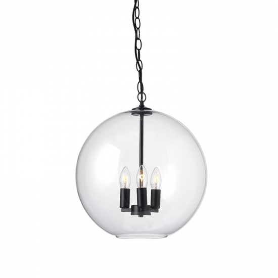 BUBBLE ΚΡΕΜΑΣΤΟ ΦΩΤΙΣΤΙΚΟ 3ΦΩΤΟ ΓΥΑΛΙ ΔΙΑΦΑΝΟ Φ40xΗ110cm