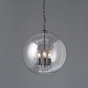 BUBBLE ΚΡΕΜΑΣΤΟ ΦΩΤΙΣΤΙΚΟ 3ΦΩΤΟ ΓΥΑΛΙ ΔΙΑΦΑΝΟ Φ40xΗ110cm