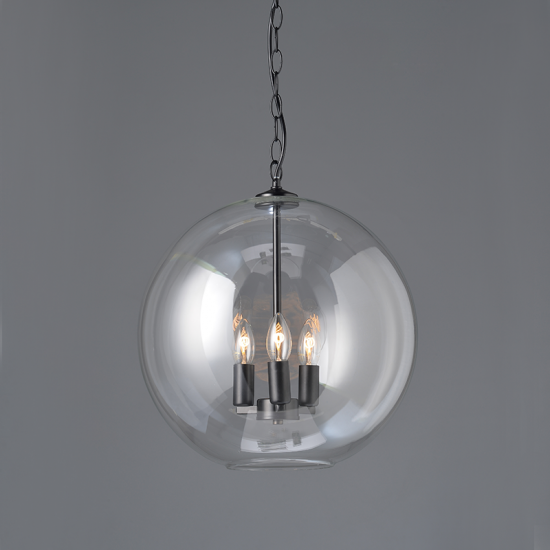 BUBBLE ΚΡΕΜΑΣΤΟ ΦΩΤΙΣΤΙΚΟ 3ΦΩΤΟ ΓΥΑΛΙ ΔΙΑΦΑΝΟ Φ40xΗ110cm