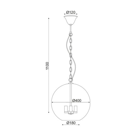BUBBLE ΚΡΕΜΑΣΤΟ ΦΩΤΙΣΤΙΚΟ 3ΦΩΤΟ ΓΥΑΛΙ ΔΙΑΦΑΝΟ Φ40xΗ110cm