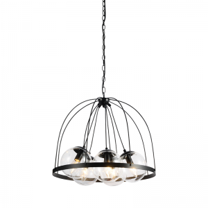 CASTLE ΚΡΕΜΑΣΤΟ ΦΩΤΙΣΤΙΚΟ 5ΦΩΤΟ ΜΕΤΑΛΛΙΚΟ ΜΑΥΡΟ Φ50xΗ120cm