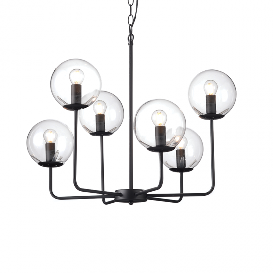 ZITA ΚΡΕΜΑΣΤΟ ΦΩΤΙΣΤΙΚΟ 6ΦΩΤΟ ΓΥΑΛΙ ΔΙΑΦΑΝΟ Φ65xΗ120cm