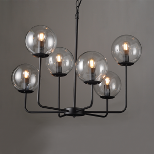 ZITA ΚΡΕΜΑΣΤΟ ΦΩΤΙΣΤΙΚΟ 6ΦΩΤΟ ΓΥΑΛΙ ΔΙΑΦΑΝΟ Φ65xΗ120cm