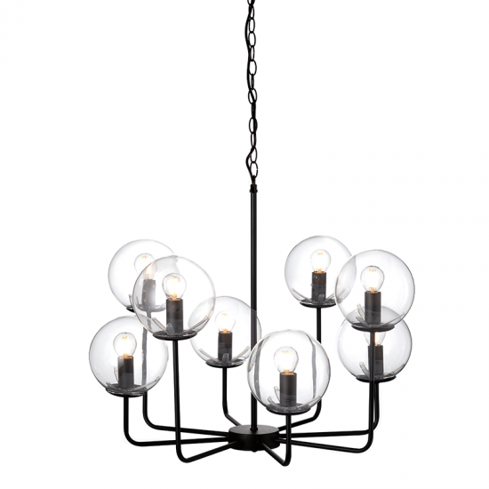 ZITA ΚΡΕΜΑΣΤΟ ΦΩΤΙΣΤΙΚΟ 8ΦΩΤΟ ΓΥΑΛΙ ΔΙΑΦΑΝΟ Φ65xΗ120cm