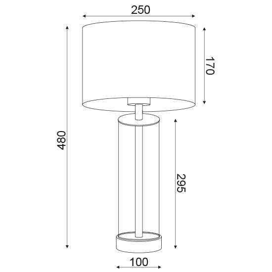 ΕΠΙΤΡΑΠΕΖΙΟ Φ/Σ 1ΧΕ27 ΓΥΑΛΙ+ΑΜΠΑΖΟΥΡ+ΑΣΗΜΙ ΜΕΤΑΛΛΟ Φ25ΧΗ48CM
