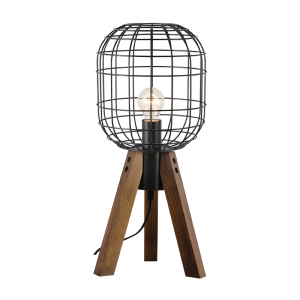 ILIADA ΕΠΙΤΡΑΠΕΖΙΟ ΦΩΤΙΣΤΙΚΟ 1ΦΩΤΟ ΜΕΤΑΛΛΟ ΜΑΥΡΟ D25xH51.5CM