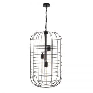 ILIADA ΚΡΕΜΑΣΤΟ ΦΩΤΙΣΤΙΚΟ 3ΦΩΤΟ ΜΕΤΑΛΛΟ ΜΑΥΡΟ D43xH120cm