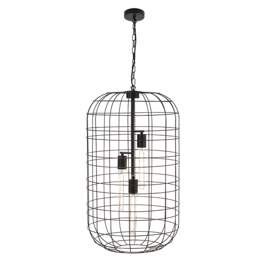 ILIADA ΚΡΕΜΑΣΤΟ ΦΩΤΙΣΤΙΚΟ 3ΦΩΤΟ ΜΕΤΑΛΛΟ ΜΑΥΡΟ D43xH120cm