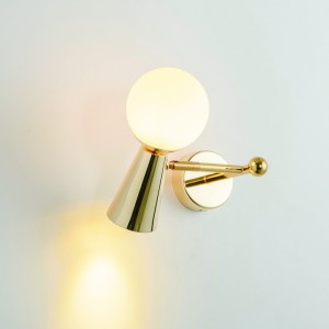 MILOS 2ΦΩΤΗ ΑΠΛΙΚΑ ΜΕΤΑΛΛΟ ΧΡΥΣΟ 22x20x17CM