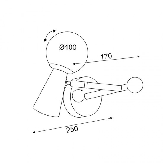 MILOS 2ΦΩΤΗ ΑΠΛΙΚΑ ΜΕΤΑΛΛΟ ΧΡΥΣΟ 22x20x17CM