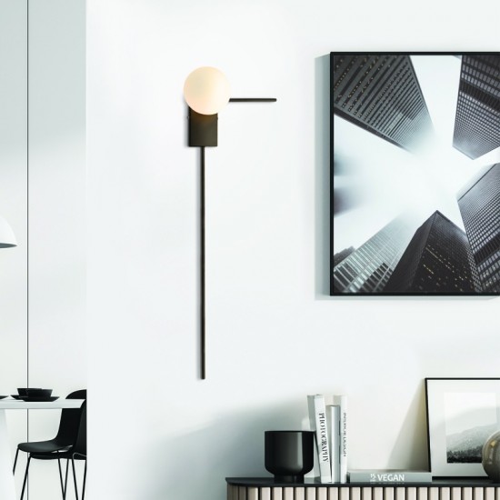 ALMPA ΕΠΙΤΟΙΧΙΟ ΦΩΤΙΣΤΙΚΟ 1ΦΩΤΟ ΜΕΤΑΛΛΙΚΟ ΜΑΥΡΟ 30Χ17Χ85CM