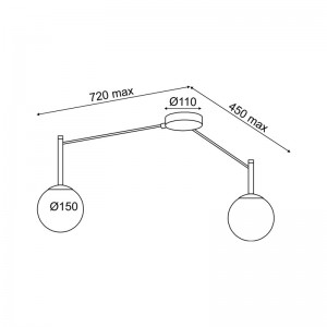 ALMPA ΦΩΤΙΣΤΙΚΟ ΟΡΟΦΗΣ 2ΦΩΤΟ ΜΕΤΑΛΛΙΚΟ ΜΑΥΡΟ 72Χ42Χ32CM