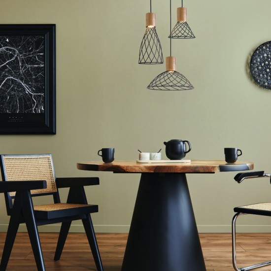 TRYPA ΚΡΕΜΑΣΤΟ ΦΩΤΙΣΤΙΚΟ 1ΦΩΤΟ ΜΕΤΑΛΛΟ ΜΑΥΡΟ Φ35x120cm