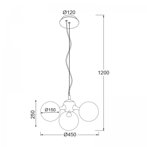 BLOB ΚΡΕΜΑΣΤΟ 3ΦΩΤΟ ΦΩΤΙΣΤΙΚΟ ΓΥΑΛΙ ΑΣΗΜΙ 45x120cm
