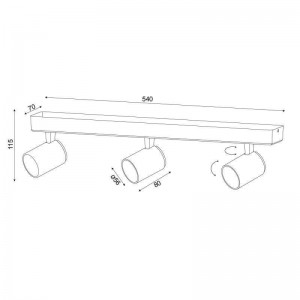 ΕΠΙΤΟΙΧΟ Φ/Σ 3XGU10 ΛΕΥΚΟ ΑΛΟΥΜΙΝΙΟ 54Χ7Χ12CM