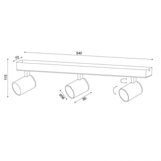 ΕΠΙΤΟΙΧΟ Φ/Σ 3XGU10 ΛΕΥΚΟ ΑΛΟΥΜΙΝΙΟ 54Χ7Χ12CM