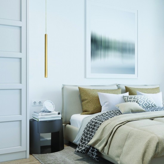 ZITTA ΚΡΕΜΑΣΤΟ ΜΟΝΟΦΩΤΟ ΦΩΤΙΣΤΙΚΟ LED ΜΕΤΑΛΛΟ ΧΡΥΣΟ D3xD5,3xH220CM