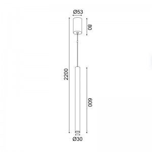 ZITTA ΚΡΕΜΑΣΤΟ ΜΟΝΟΦΩΤΟ ΦΩΤΙΣΤΙΚΟ LED ΜΕΤΑΛΛΟ ΛΕΥΚΟ D3xD5,3xH220CM
