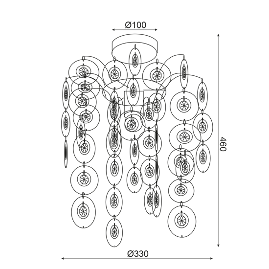 ΟΡΟΦΗΣ Φ/Σ 1ΧΕ27 ΑΚΡΥΛΙΚΟ+ΧΡΩΜΙΟ ΜΕΤΑΛΛΟ Φ30ΧΗ46CM
