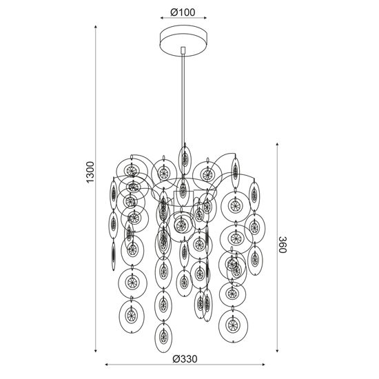 ΚΡΕΜΑΣΤΟ Φ/Σ 1ΧΕ27 ΑΚΡΥΛΙΚΟ+ΧΡΩΜΙΟ ΜΕΤΑΛΛΟ Φ30ΧΗ130CM