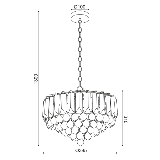 ΚΡΕΜΑΣΤΟ Φ/Σ 3ΧΕ14 ΑΚΡΥΛΙΚΟ+ΧΡΩΜΙΟ ΜΕΤΑΛΛΟ Φ38,ΧΗ98CM