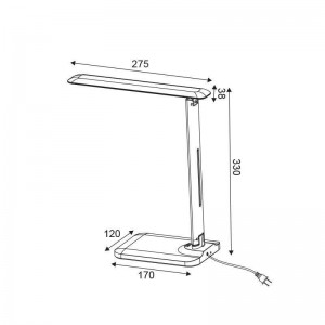 ΕΠΙΤΡΑΠΕΖΙΟ Φ/Σ LED 5W ΜΑΥΡΟ CCT 320LM+TOUCH SWITCH+WIRELESS/USB CHARGER 