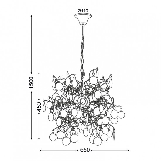 ΚΡΕΜΑΣΤΟ Φ/Σ 4ΧG9 ΧΡΩΜΙΟ ΑΚΡΥΛΙΚΟ Φ55XH150CM