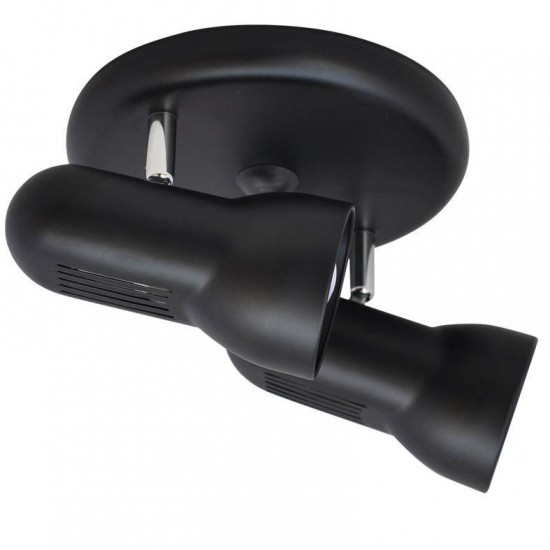 ΡΟΖΕΤΑ ΜΕ 2 ΣΠΟΤ ΚΙΝΗΤΑ R63 E27 ΜΑΥΡΑ