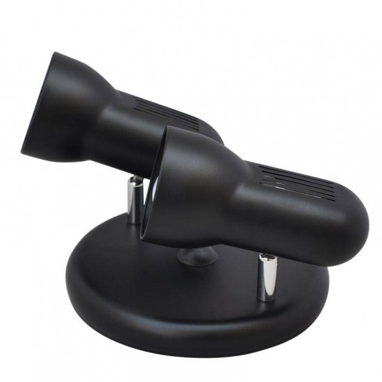 ΡΟΖΕΤΑ ΜΕ 2 ΣΠΟΤ ΚΙΝΗΤΑ R63 E27 ΜΑΥΡΑ