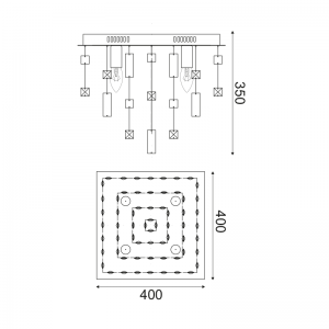 KIA ΠΛΑΦΟΝΙΕΡΑ ΟΡΟΦΗΣ ΚΡΥΣΤΑΛΛΑ ΑΣΗΜΙ 40Χ40ΧΗ32CM