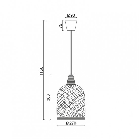 ΚΡΕΜΑΣΤΟ Φ/Σ 1ΧΕ27 ΛΕΥΚΟ ΚΑΛΑΜΙ Φ27,5Χ115CM