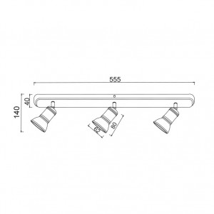 ΕΠΙΤΟΙΧΟ Φ/Σ 3ΧGU10 ΑΝΤΙΚΕ ΛΕΥΚΟ ΜΕΤΑΛΛΙΚΟ 56X6,2X12CM