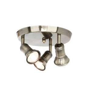 ΕΠΙΤΟΙΧΟ Φ/Σ 3ΧGU10 ΡΟΖΕΤΑ ΜΠΡΟΝΖΕ ΜΕΤΑΛΛΙΚΟ Φ23,5Χ14CM