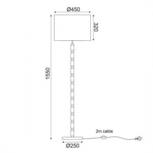 ΕΠΙΔΑΠΕΔΙΟ Φ/Σ 1ΧΕ27 ΞΥΛΟ +ΛΕΥΚΟ ΑΜΠΑΖΟΥΡ Φ45ΧΗ155CM 