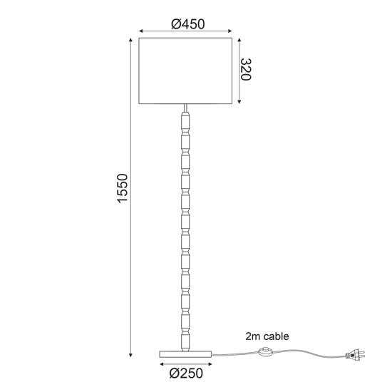 ΕΠΙΔΑΠΕΔΙΟ Φ/Σ 1ΧΕ27 ΞΥΛΟ +ΛΕΥΚΟ ΑΜΠΑΖΟΥΡ Φ45ΧΗ155CM