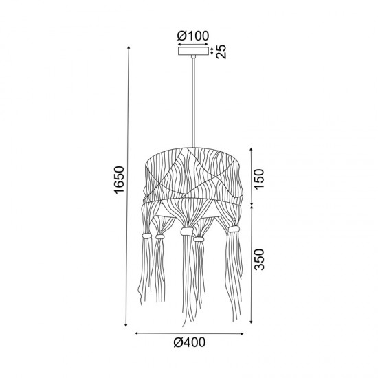 ILION ΚΡΕΜΑΣΤΟ ΜΟΝΟΦΩΤΟ ΦΩΤΙΣΤΙΚΟ ΚΛΩΣΤΗ ΛΕΥΚΗ D40xH165CM