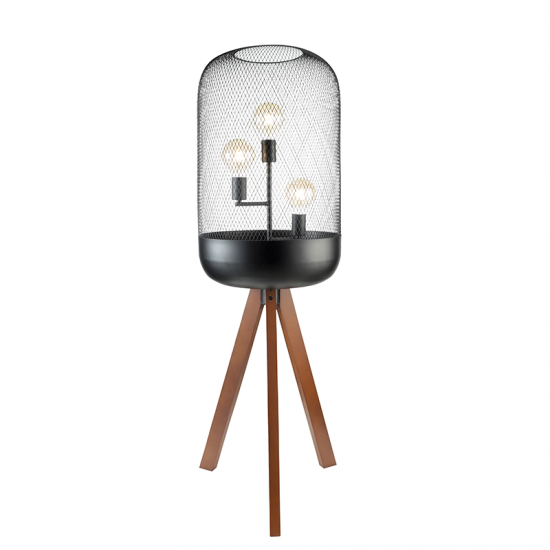 PIRATE ΕΠΙΔΑΠΕΔΙΟ ΦΩΤΙΣΤΙΚΟ 3ΦΩΤΟ ΜΕΤΑΛΛΟ ΜΑΥΡΟ D54xH130CM