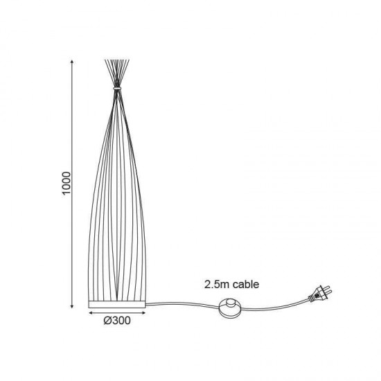 ΕΠΙΔΑΠΕΔΙΟ Φ/Σ 1ΧΕ27 BAMBOO D30XH100CM