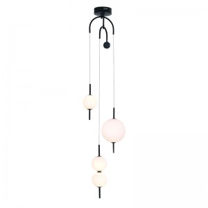 ANDROS ΚΡΕΜΑΣΤΟ 4ΦΩΤΟ ΦΩΤΙΣΤΙΚΟ LED ΜΕΤΑΛΛΟ ΜΑΥΡΟ D37xH150CM